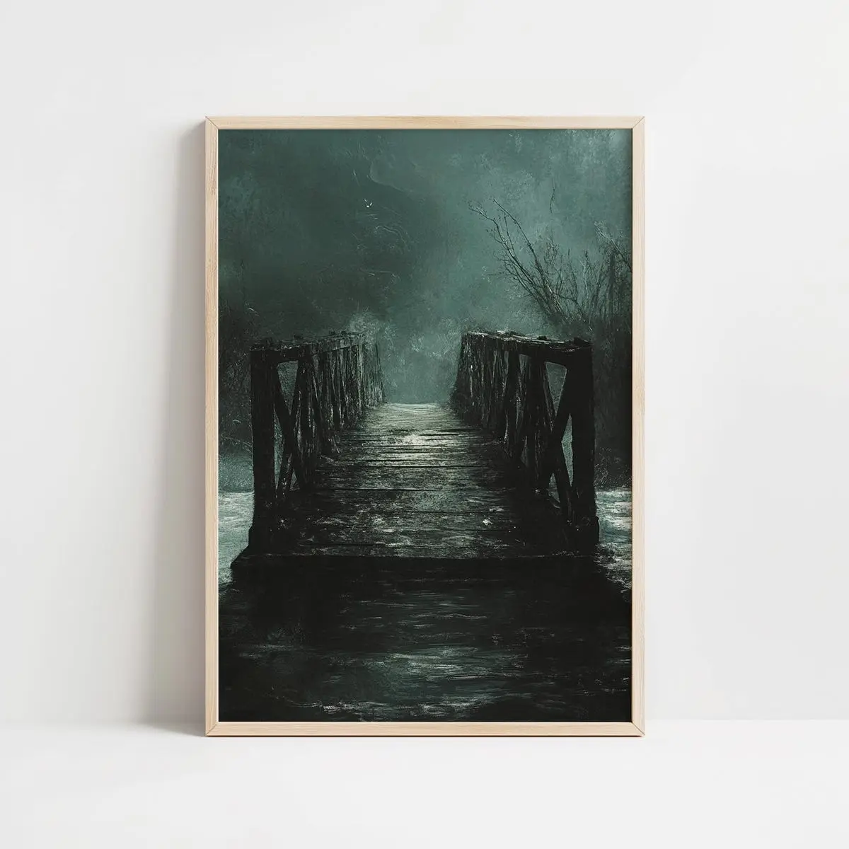 Moody Dark Academia Wall Art Print, Abandoned Bridge Poster, Whimsigoth Decor, Vintage Cottagecore Art, Eclectic Maximalist Wall Art Print, Unframed