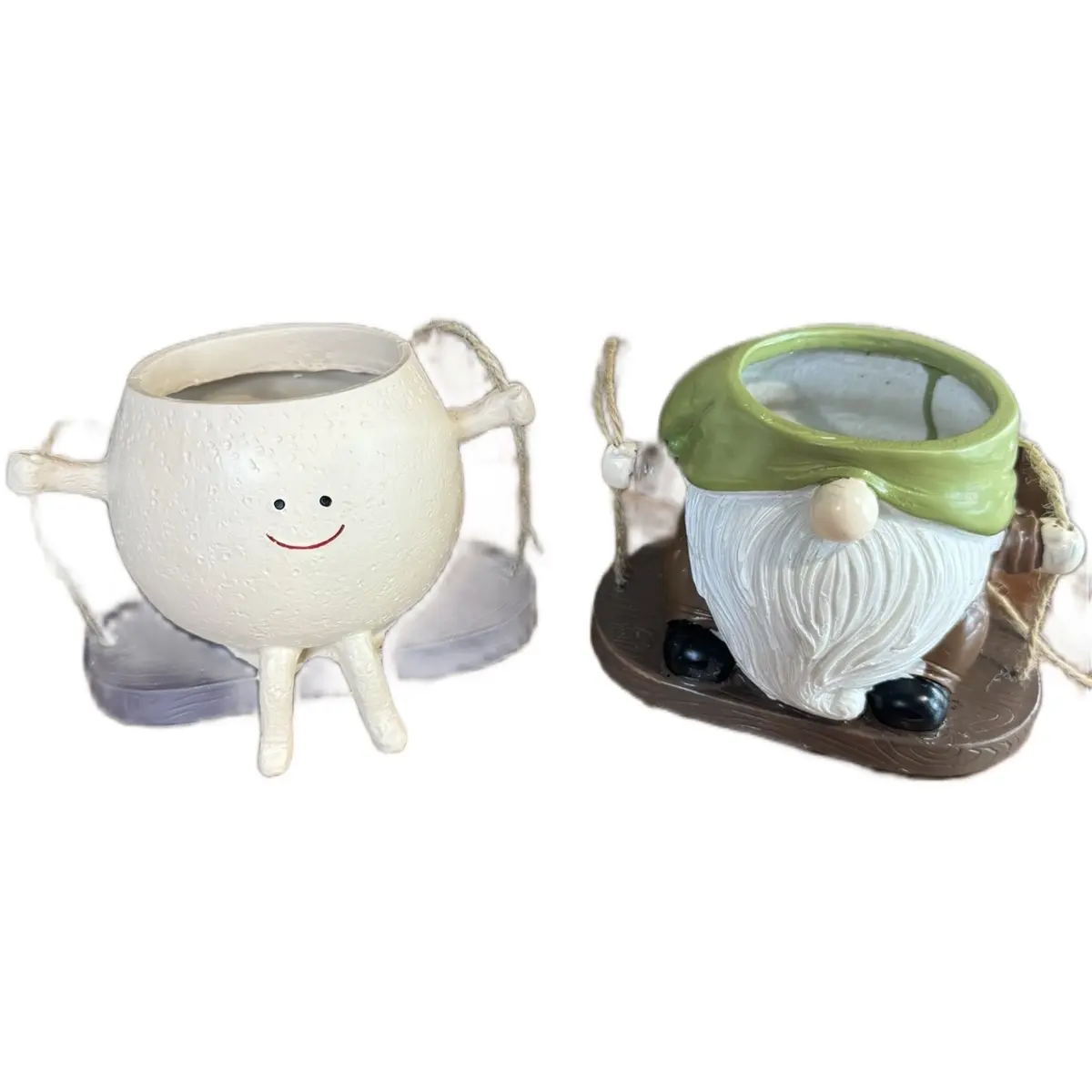 Hanging Pot Character Planters 3in Smiley Planter or Gnome Planter 5.5x4x4 Sold Individually for Home Decor
