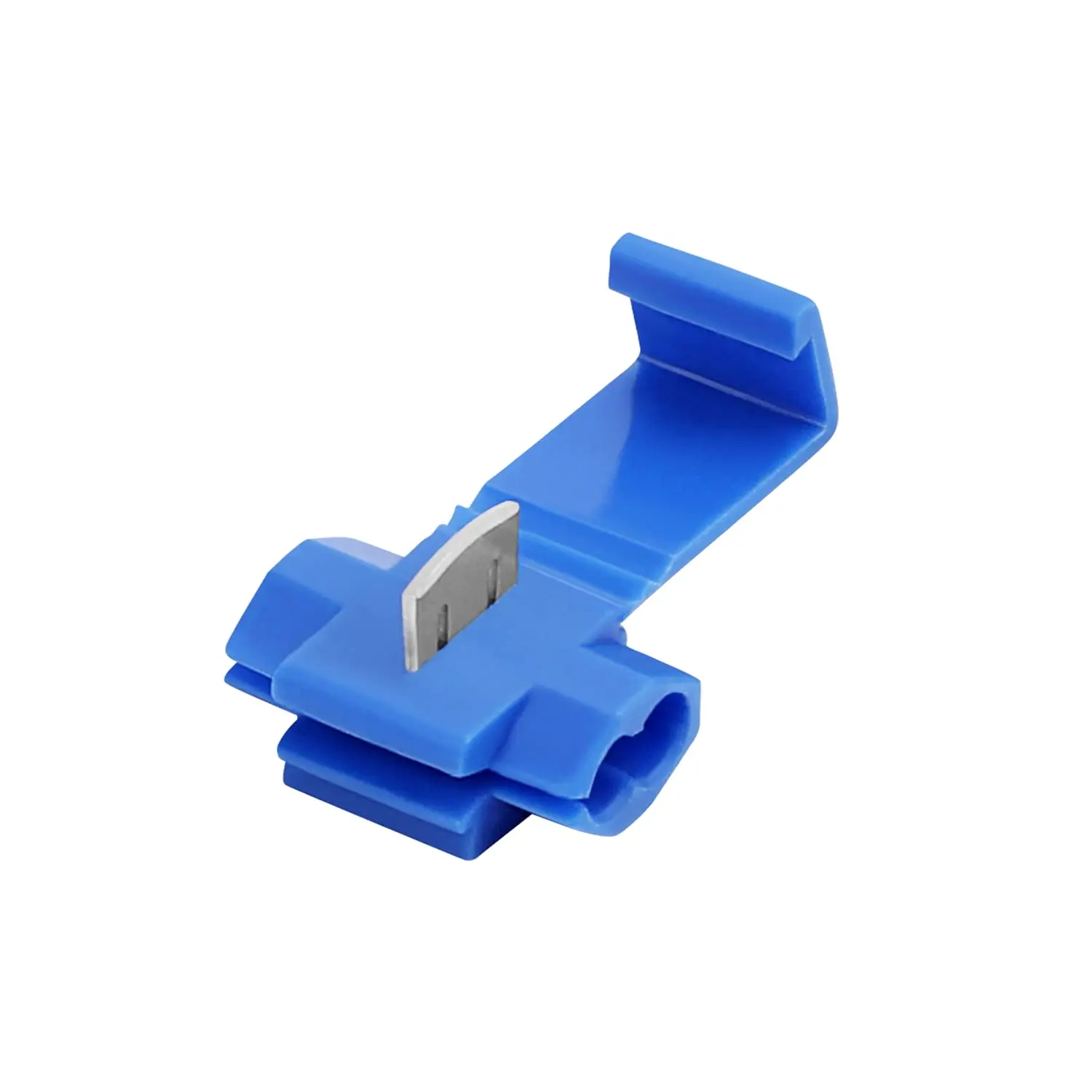 100 count Solderless Quick Splice Snap Wire Connectors, 18-14 AWG Splice Connector ( Joiner), Blue Cold Pressed Insulated Electric Wire Crimp Connectors