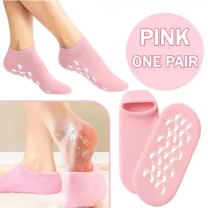 Moisturizing Socks, 1 Pair Moisturizing Gel Socks，Soft Feet Moisturizer Spa & Pedicure Socks for Dry Cracked Heels, Calluses,Gel Spa Socks for Repairing (Blue/Pink), Christmas gift