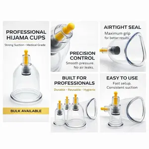 Hijama Cups 100 Pack Professional Cupping Therapy Bulk Sale Medical Grade Airtight Seal Easy to Use for Professionals - Size B1