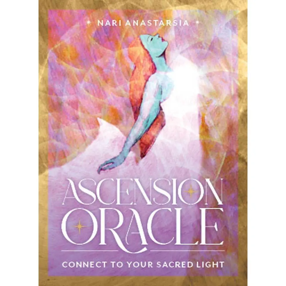 Ascension Oracle Deck and Guidebook, 36 Gold Gilt Cards, Spiritual Oracle Cards for Lightworkers