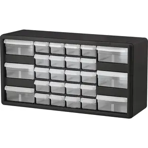 26-Drawer Drawer Cabinet for Organization, Bead Organizer, Building Bricks, Teacher Toolbox, Makeup Organizer, 20" W x 6" D x 10" H, 10126 Black