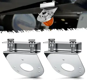 PARTsam 2Pcs Watermelon Light Under Glow Frame Brackets, 45 Degree Angled Clamp-On Mount No Drilling Required, Stainless Steel, Universal for Semi-Trucks Trucks Pickup