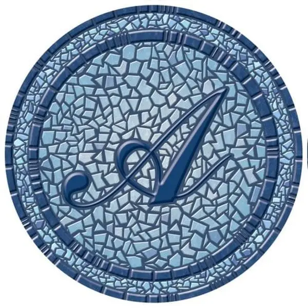 POOLSAIC 67B00-0043A Mosaic Pool Mat, 59 in. Dia, Durable, Blue Printed & Crystal Blue Monogram Moisture-Proof, Automatic Cleaner-Compatible (Version A), Blue Printed Moisture-Proof Mats