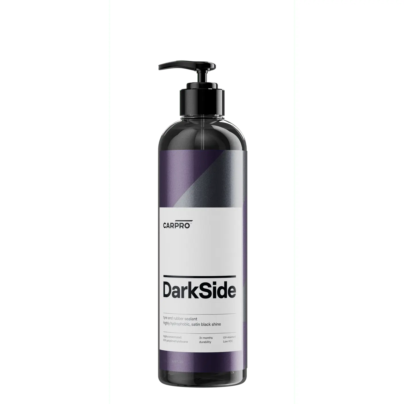 CARPRO DarkSide Tire Sealant (500ml/17oz) - Automotive Rubber Trim Coating, 3-Month Durability, UV Protection, Waterproof, Hydrophobic, No Sling, Easy Swipe-On, Rich Look for Daily Driving