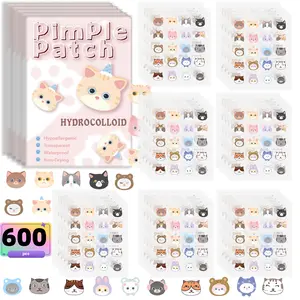 600 Cartoon Acne Patches and Face Concealers, Acne Stickers, Blemish Pimple Patches Covers Acne Marks and Invisible Flaws, Cute Cartoon Design for Youthful Skin
