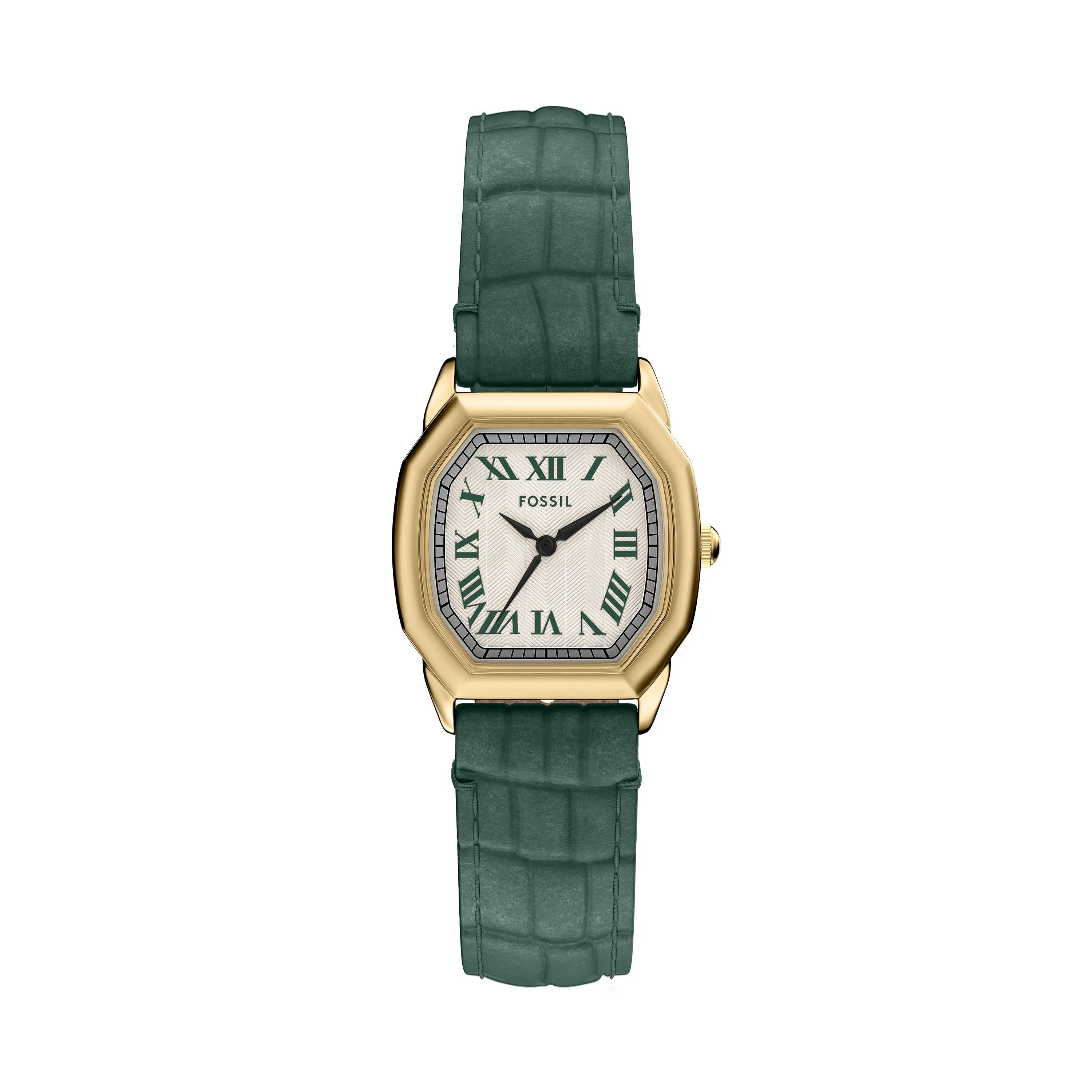 Fossil Women's Harlow Three-Hand Green Croco Leather Watch
