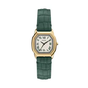 Fossil Women's Harlow Three-Hand Green Croco Leather Watch