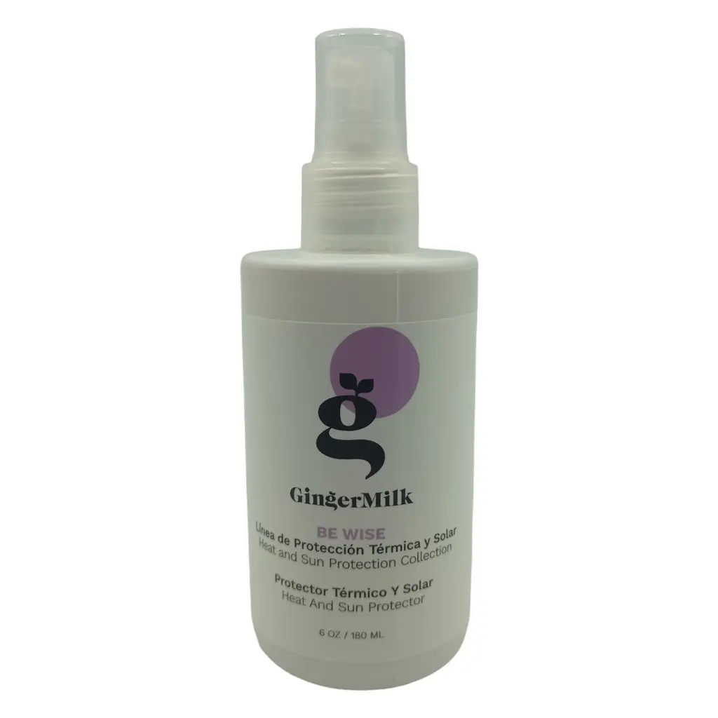 GINGERMILK BE WISE HEAT AND SUN PROTECTOR SPRAY FOR ALL HAIR TYPES 6 OZ