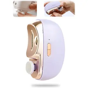 2-in-1 Automatic Electric Nail Clipper with Polisher, LED Light Smart Electric Nail Trimmer File, Rechargeable Portable Manicure Tool for Family Daily Use, Purple