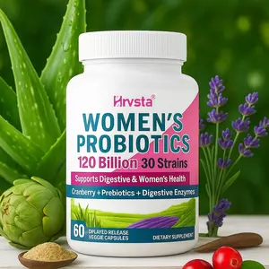 Hrvsta Women's Probiotics,120 Billion CFUs-for pH Balance /Healthy Odor and Tract Support,with Prebiotics,Digestive Enzymes&Cranberry