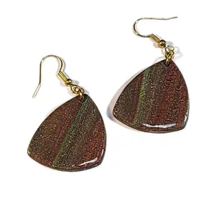 Polymer Clay Fishhook Earrings with Resin Finish by Handmade Artisans
