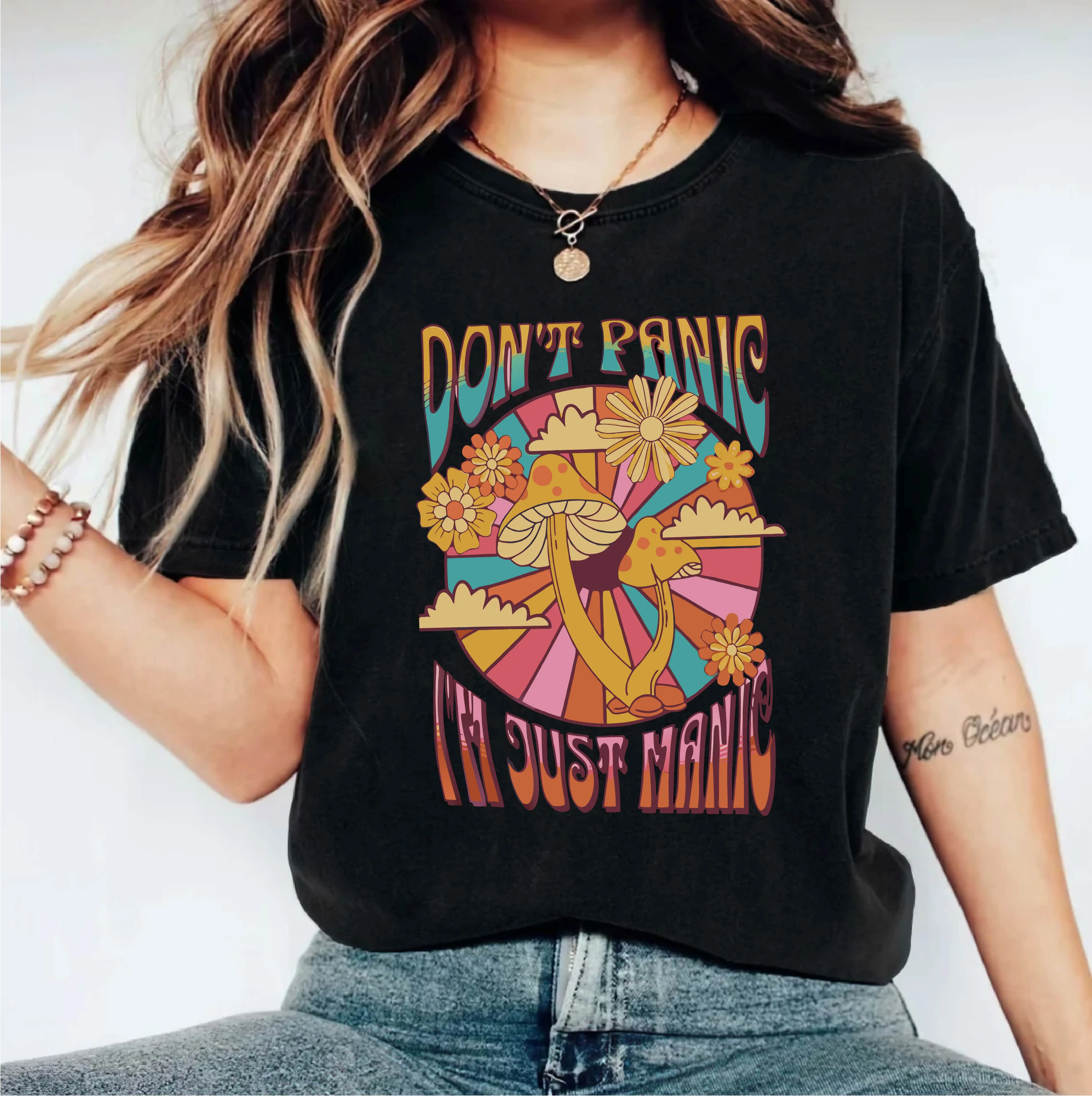 Don't Panic I'm Just Manic T-Shirt, Bipolar Awareness Shirt, Mental Health Tee, Autism Awareness Tee, Warrior Therapy Gift Shirt, Neurodiversity T-Shirt.