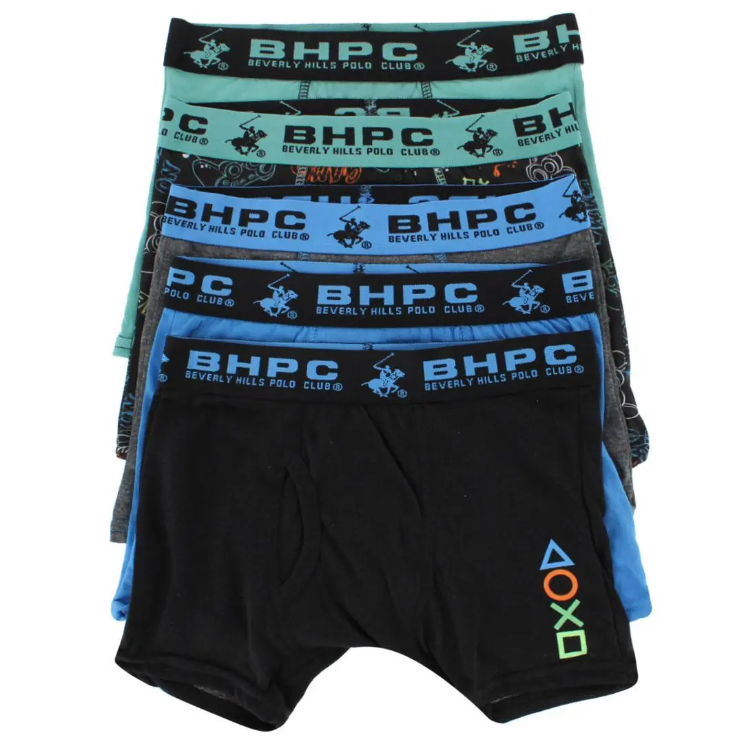 CTM Boy's Assorted Gaming Boxer Briefs (5 Pack), Boxer Briefs