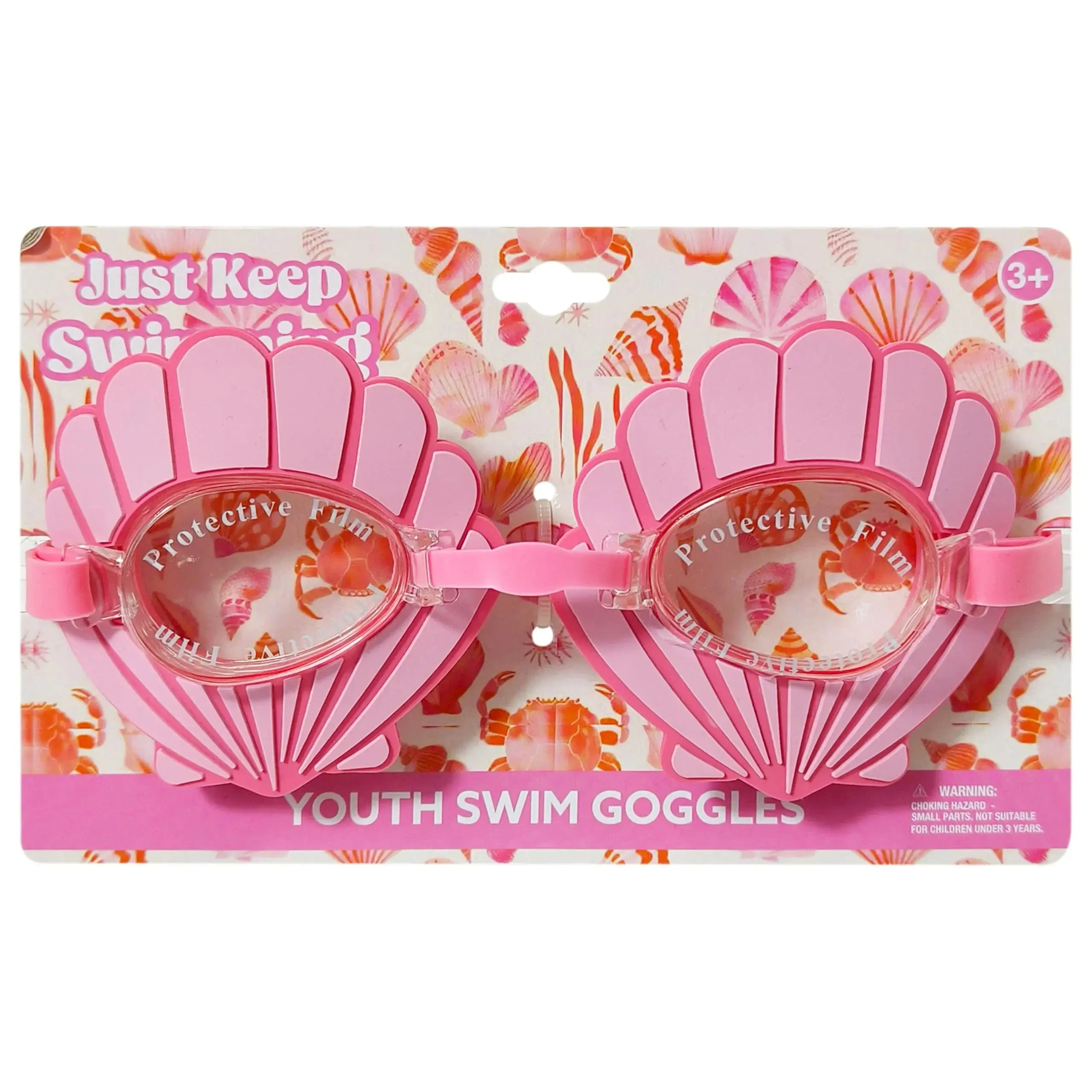 Youth Sporty Durable Premium Swimming Goggles - Pink Mermaid Shell, Water Sports Essential for Children, Ideal for Fans, Fast Shipping, Easy Returns, Collectors, Premium-Quality