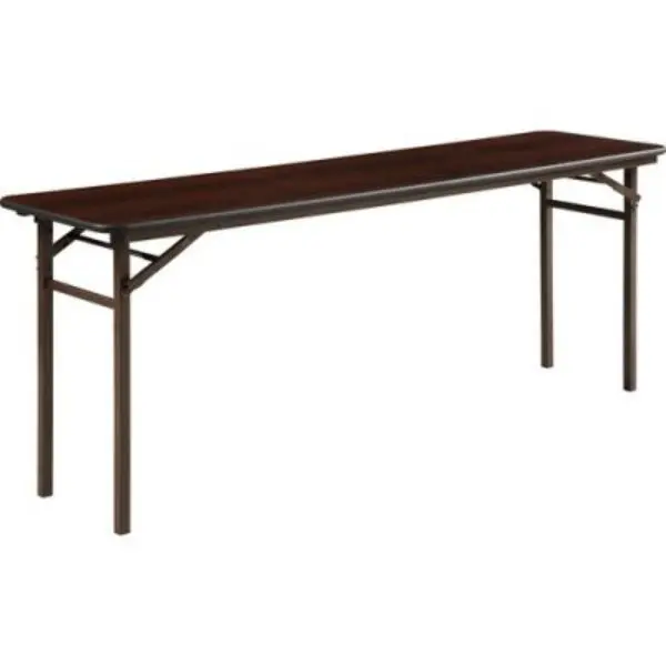 Mahogany Folding Banquet Table - 72x18 in, Fully Assembled, Powder Coated, Easy Access for Food Service, 72 X 18 In.