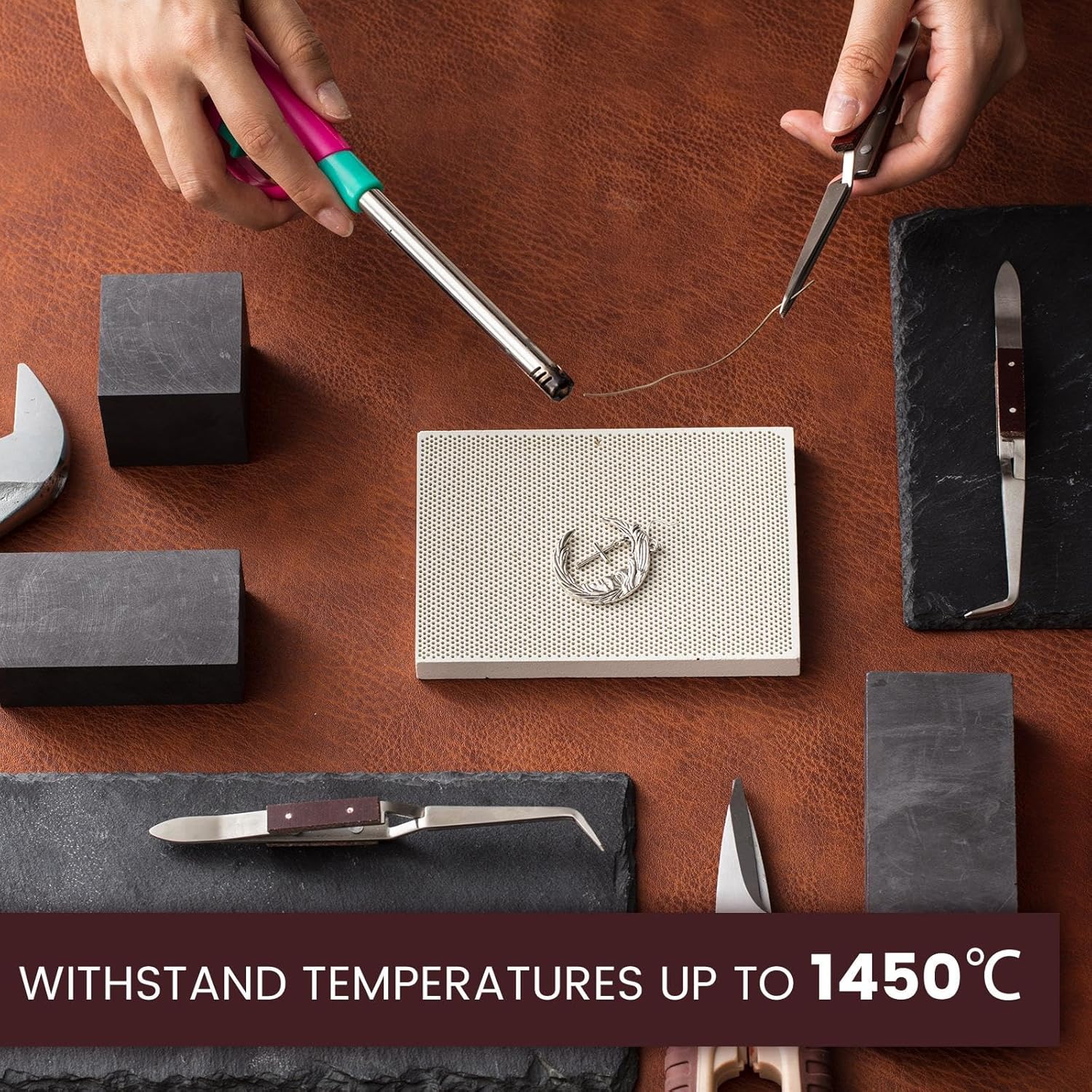 Jewelry Soldering Kit with Honeycomb Soldering Boards & Tweezers - Heat Resistant Ceramic Soldering Block Set for Jewelry Making & Repair