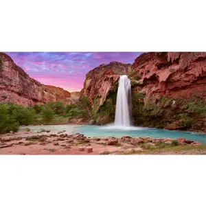 30x12 inch Reptile Habitat Sunset Mountain Waterfall Terrarium Durable Polyester Background