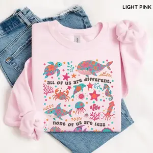 Gildan Autism Inclusion Sweatshirt, Neurodivergent All of Us Are Different Crewneck, Summer Special Education Teacher Tee, Gift for Teachers