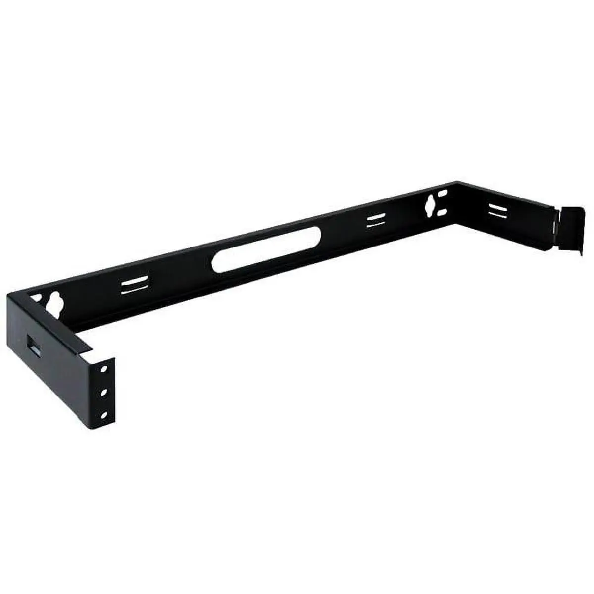 212 MAIN 1U CRS Commercial-Grade Cold-Rolled Steel Hinged-Type Wall Mount Patch Panel Bracket (6 in.), Smooth Swing-Out Design for 19 in. Networking Server A-V Equipment, Black Organiser with Hinge Access & Hook-Eye Tie Slots, Hinged-Type Wall Mount Brack