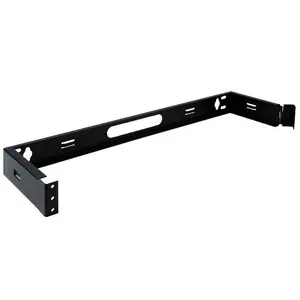Wavenet  6 in. Steel 1U Wall Mount Hinged Bracket or Swing Out Patch Panel Bracket for 19 in. Server Network Data A-V Equipment, Black
