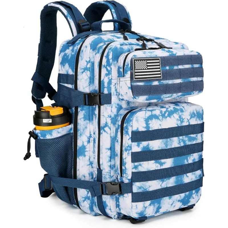 Tactical Oxford Fabric Multi Purpose Rucksack, 3-Day Assault Survival Pack with Molle System and Adjustable Shoulder Strap for Adults, Hydration Tube, Backpack, All Seasons