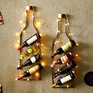 4-Bottle Wine Rack Holder - Sturdy Wall-Mounted Storage for Kitchen, Pantry, or Home Bar Decor (Bronze Finish)