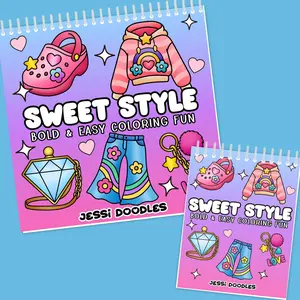 Sweet Style Bold & Easy Spiral Coloring Book