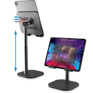 Loxst Mrary Cell Phone Stand, Fully Adjustable Foldable Desktop Phone Holder Cradle Dock Anti-Slip Base Convenient Charging Port, Fits All Smartphones For Apple Iphone 17 16 15 Samsung Premium iPad Stand for Desk, iPad Holder, Kindle Holder Cellphone