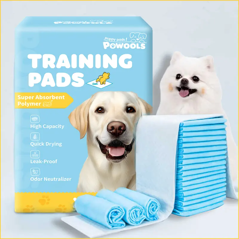 Powools Puppy Pee Mats, Dog Potty Training Pads with Super Absorbent Multi-Layer, Leakproof Polymer Layer, Quick-Drying Design, Keeps Home Clean and Floor Dry