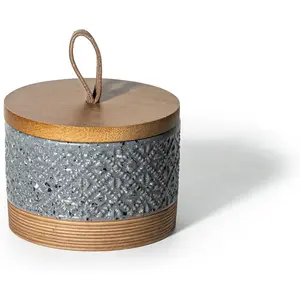 Small Ceramic Jar with Lid, Coffee Container Kitchen  Storage Jars for Sugar  Bag, Stackable Decorative  Jars for Countertop Coffee Bar Accessories- Gray & 5 fl.oz