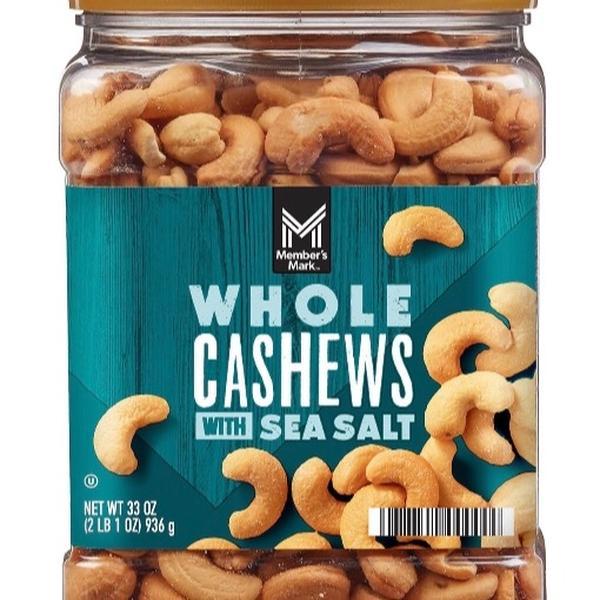 Roasted Whole Cashews with Sea Salt, 33 oz.