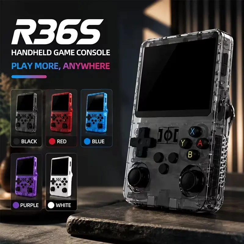 2026 Latest R36S Portable Retro Handheld Game Console, 3.5-in IPS HD Display, 3000mAh Rechargeable Battery, TV-Connectable for Big-Screen Gaming, 5 Color Options, Ideal Father's Day/Birthday Gift