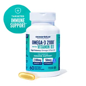 OceanBlue Professional Omega-3 2100 - Triple Strength Burp-Free Fish Oil Supplement with High Potency EPA, DHA, DPA and Vitamin D3, Wild Caught Healthcare