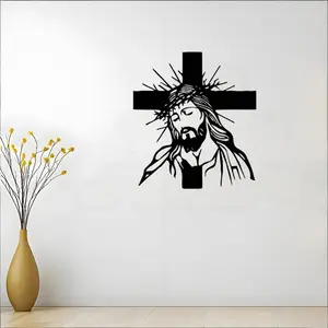 Modern Christ Cross Design Metal Wall Art Sculpture, Heavy Iron Craft, Indoor Outdoor Christian Religious Home Decor Church Office Decor Gift