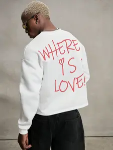 American Street Style Letter Print Graphic Sweatshirt, Trendy Casual Crop Top, Long Sleeve Round Neck Fitted Pullover for Fall & Winter