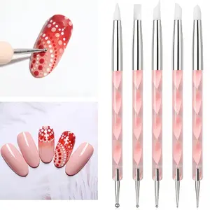 5-Pack Dual-Ended Nail Art Tools, 3D Silicone Sculpting Pens, DIY Nail Decoration Kit, Creative Nail Design Accessories