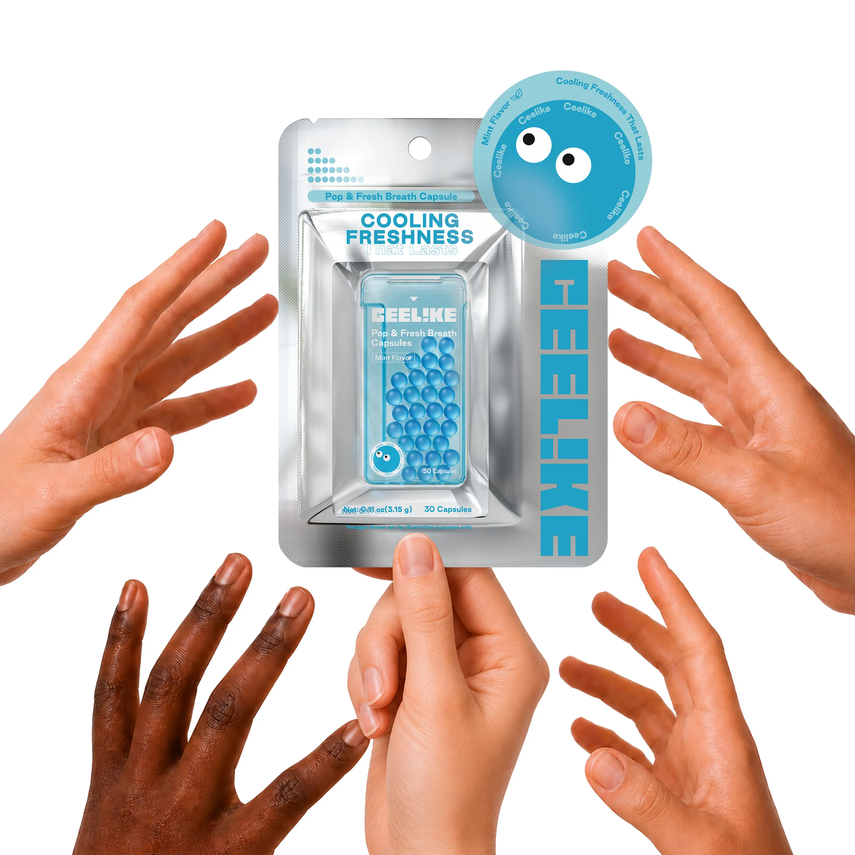 CEELIKE Pop & Fresh Breath Capsules - Long-lasting Fresh Breath, Daily Oral Cleansing