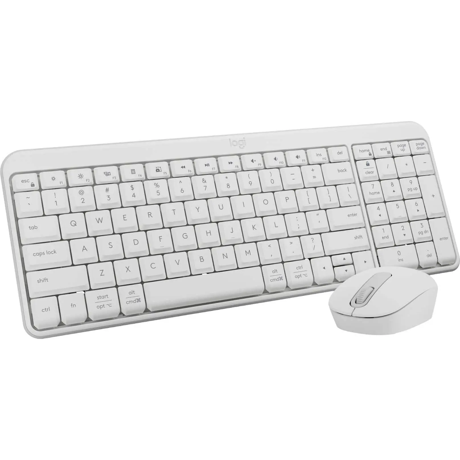 Logitech - MK250 Full-size Bluetooth Wireless Keyboard and Mouse Combo for WindowsMacOS with Fast & Easy Connectivity - Off-White