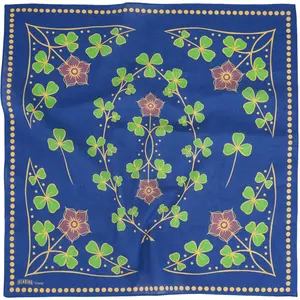 Clover Bandana - Book Inspired 24" Natural Cotton | Heading | Blue and Green and Mauve and Yellow | Unique | Headband | Neckerchief | Friend | Gift