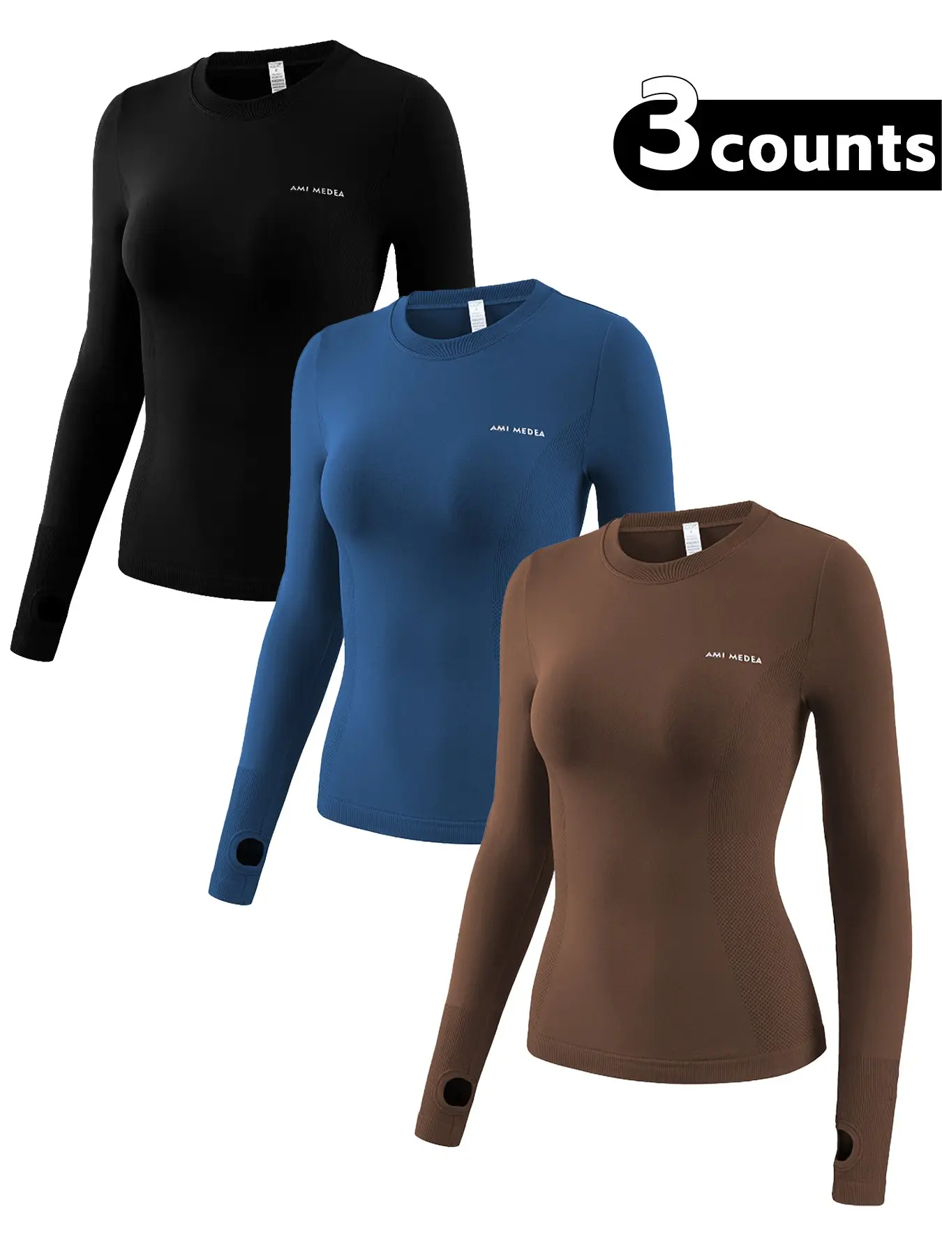 Women's Letter Print Thumb Hole Design Sports Tee, Quick Drying Breathable Round Neck Long Sleeve T-shirt for Gym Workout Running, Ladies Sportswear for All Seasons, Activewear Tees, Gym Apparel, Fitness Clothes Tops, Fitness Shirts