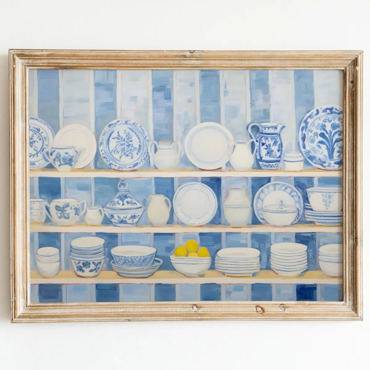 Southern Kitchen Decor, Blue Chinoiserie Print, Ginger Jar Wall Art, Room Decor, Unframed 5 size, 8x12 to 27x40 inch