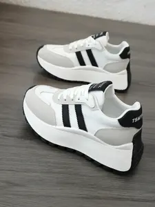 Women's All-Season Anti-Slip Sports Shoes, Sporty Running Shoes, Gym Running Exercise Sneakers, Workout Sneakers, Lace-Up Breathable Thick Sole Comfortable Lightweight