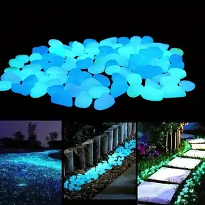 Solar Powered Glow-In-The-Dark Garden Rocks, Non-Toxic Decorative Stones for Pathway Decoration, Eco-Friendly Night Lighting
