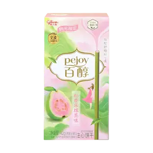 Glico PEJOY Matcha Guava Cream Filled Biscuit Sticks - Seasonal Limited Edition, Whole Wheat, Dietary Fiber, 42g