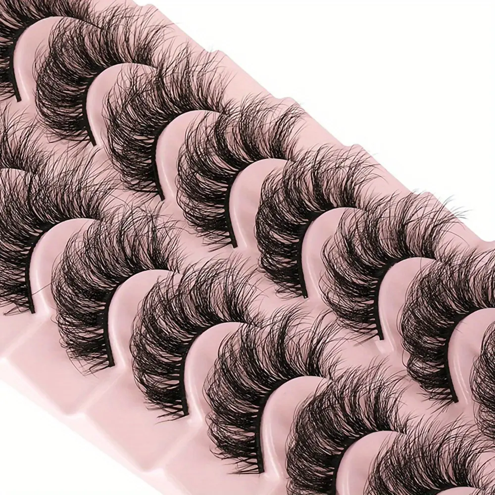 10 Pairs Fluffy Faux Mink Lashes - Add Drama to Your Eyes with Long Lasting Faux Mink Eyelashes Eyelash Falsies Fashion Eyelashes Synthetic Lashes