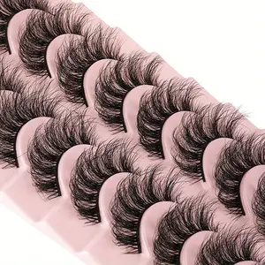 10 Pairs Fluffy Faux Mink Lashes - Add Drama to Your Eyes with Long Lasting Faux Mink Eyelashes Eyelash Falsies