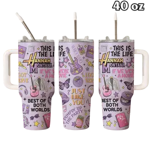 Hannah Princess Nostalgic Tumbler 40oz, Car Cup Portable. 2000s Pop Princess Drinkware For Fans Women, Best Of Both Worlds Fan Gift | 250326.R0695.ID01