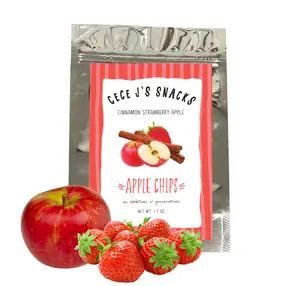Cinnamon Strawberry Apple Chips-Dehydrated Chips 1.7oz Single Bag Organic Natural Dairy Free Snack Crispy Sweet Crunchy